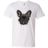Black Frenchie Men's Printed V-Neck T-Shirt