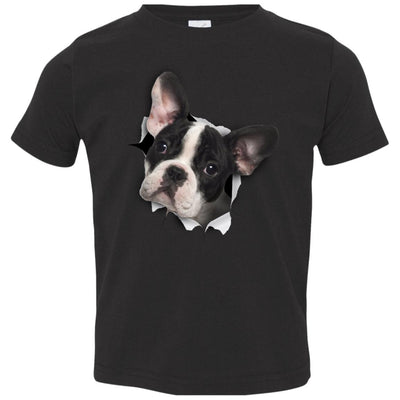 Black & White Frenchie Toddler Jersey T-Shirt