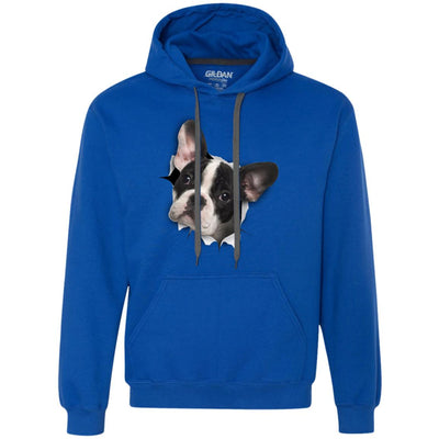 Black & White Frenchie Heavyweight Pullover Fleece Hoodie