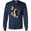 Black & White Frenchie Long Sleeve Ultra Cotton T-Shirt