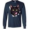 Black Cat Licking Long Sleeve Ultra Cotton T-Shirt