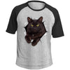 Black Cat Colorblock Raglan Jersey T-Shirt