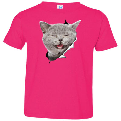 Grey Cat Laughing Toddler Jersey T-Shirt