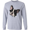 Black & White Frenchie Long Sleeve Ultra Cotton T-Shirt