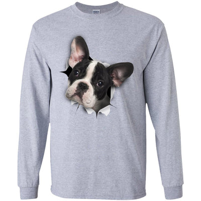 Black & White Frenchie Long Sleeve Ultra Cotton T-Shirt