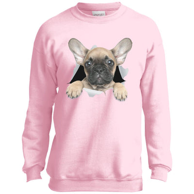 French Bulldog Pup Youth Crewneck Sweatshirt
