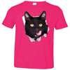 Black Cat Licking Toddler Jersey T-Shirt