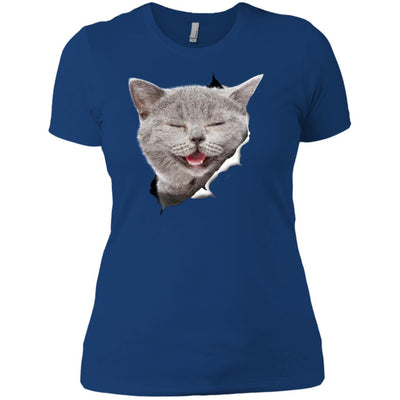 Grey Cat Laughing Ladies' T-Shirt