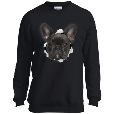 Black Frenchie Youth Crewneck Sweatshirt