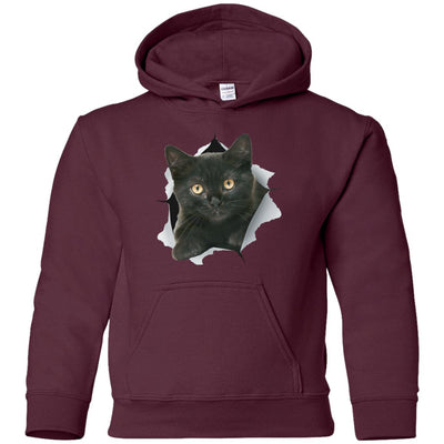 Black Kitten Youth Pullover Hoodie