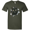 Black Kitten Men's Printed V-Neck T-Shirt