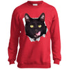 Black Cat Licking Youth Crewneck Sweatshirt