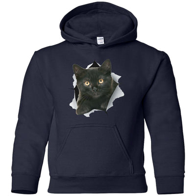 Black Kitten Youth Pullover Hoodie