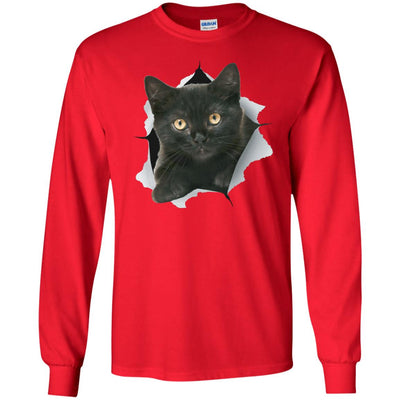 Black Kitten Long Sleeve Ultra Cotton T-Shirt