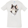 Black & White Reaching Cat Infant Jersey T-Shirt