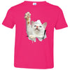 White Cat Reaching Toddler Jersey T-Shirt