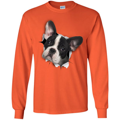 Black & White Frenchie Long Sleeve Ultra Cotton T-Shirt