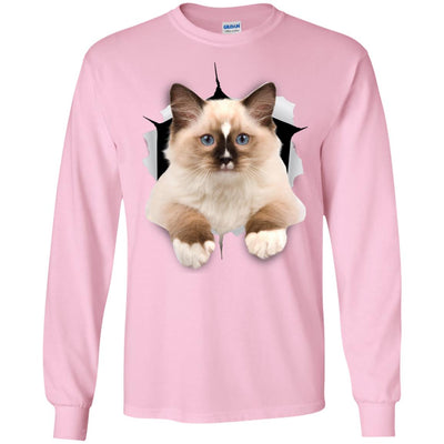 Brown Ragdoll Cat Long Sleeve Ultra Cotton T-Shirt