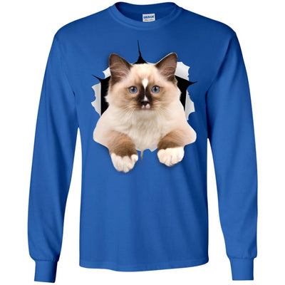 Brown Ragdoll Cat Long Sleeve Ultra Cotton T-Shirt
