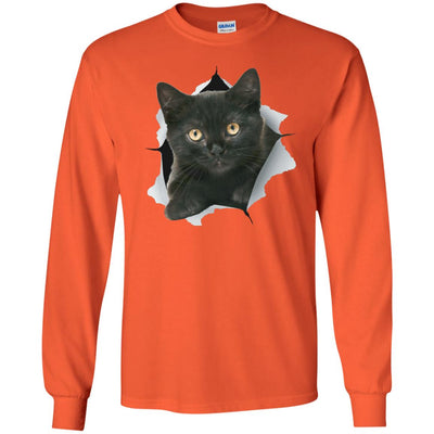 Black Kitten Long Sleeve Ultra Cotton T-Shirt