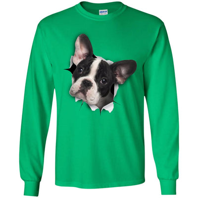 Black & White Frenchie Long Sleeve Ultra Cotton T-Shirt