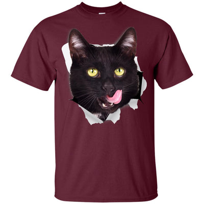 Black Cat Licking Youth Cotton T-Shirt