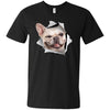 Winking Frenchie Men's Printed V-Neck T-Shirt