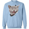 Grey Cat Laughing Crewneck Pullover Sweatshirt