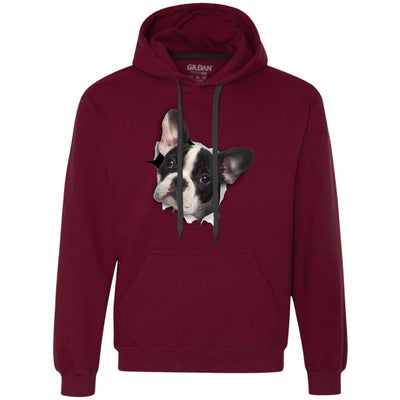 Black & White Frenchie Heavyweight Pullover Fleece Hoodie