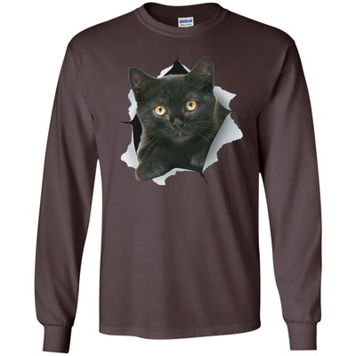 Black Kitten Long Sleeve Ultra Cotton T-Shirt