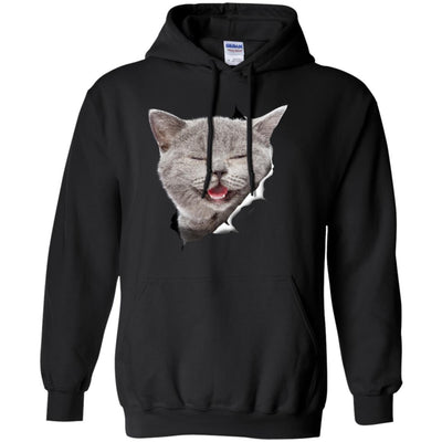 Grey Cat Laughing Pullover Hoodie