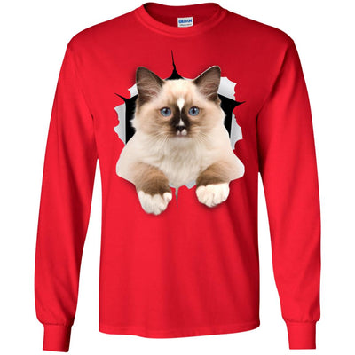 Brown Ragdoll Cat Long Sleeve Ultra Cotton T-Shirt