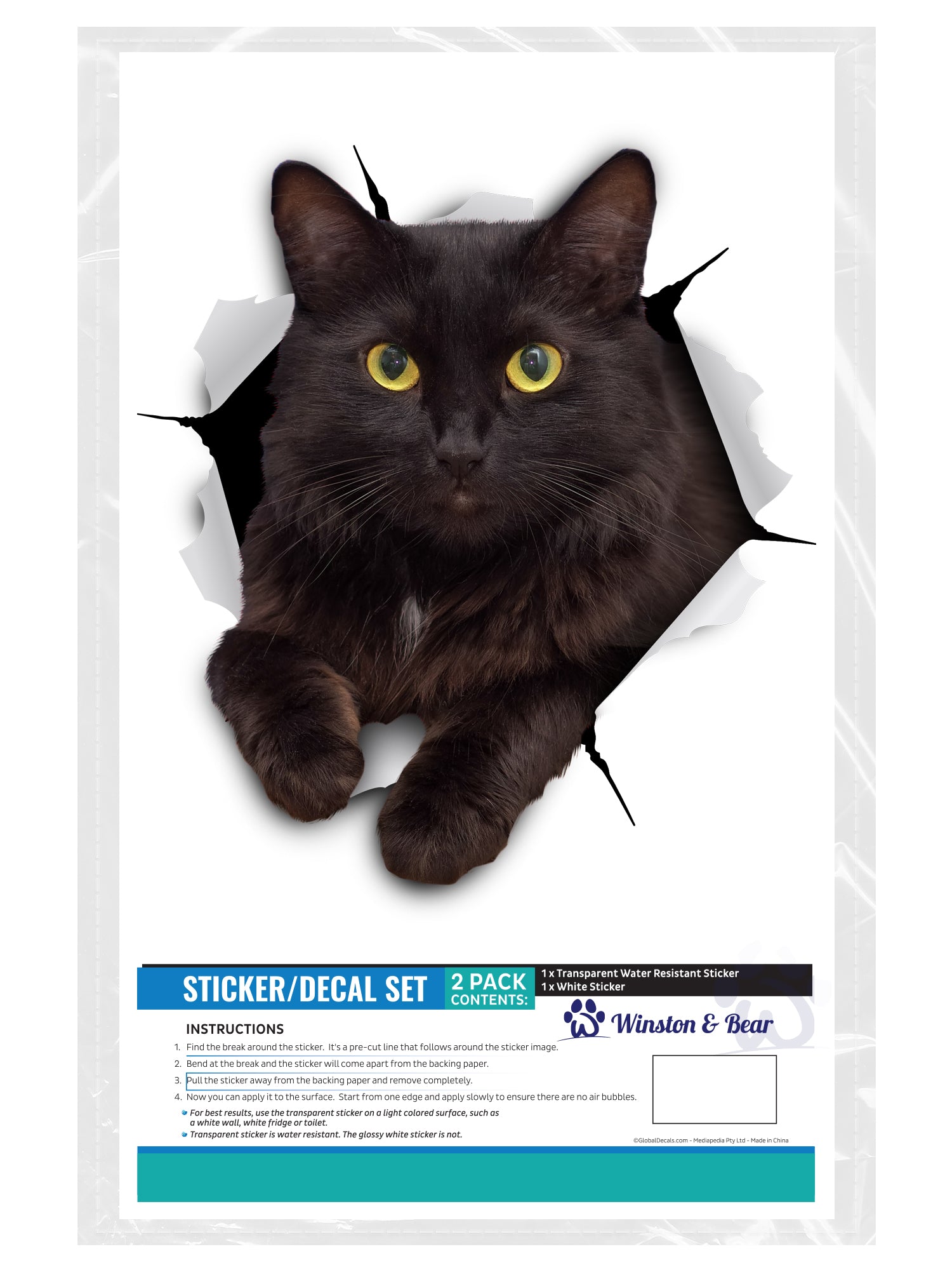 Resting Black Cat Decals