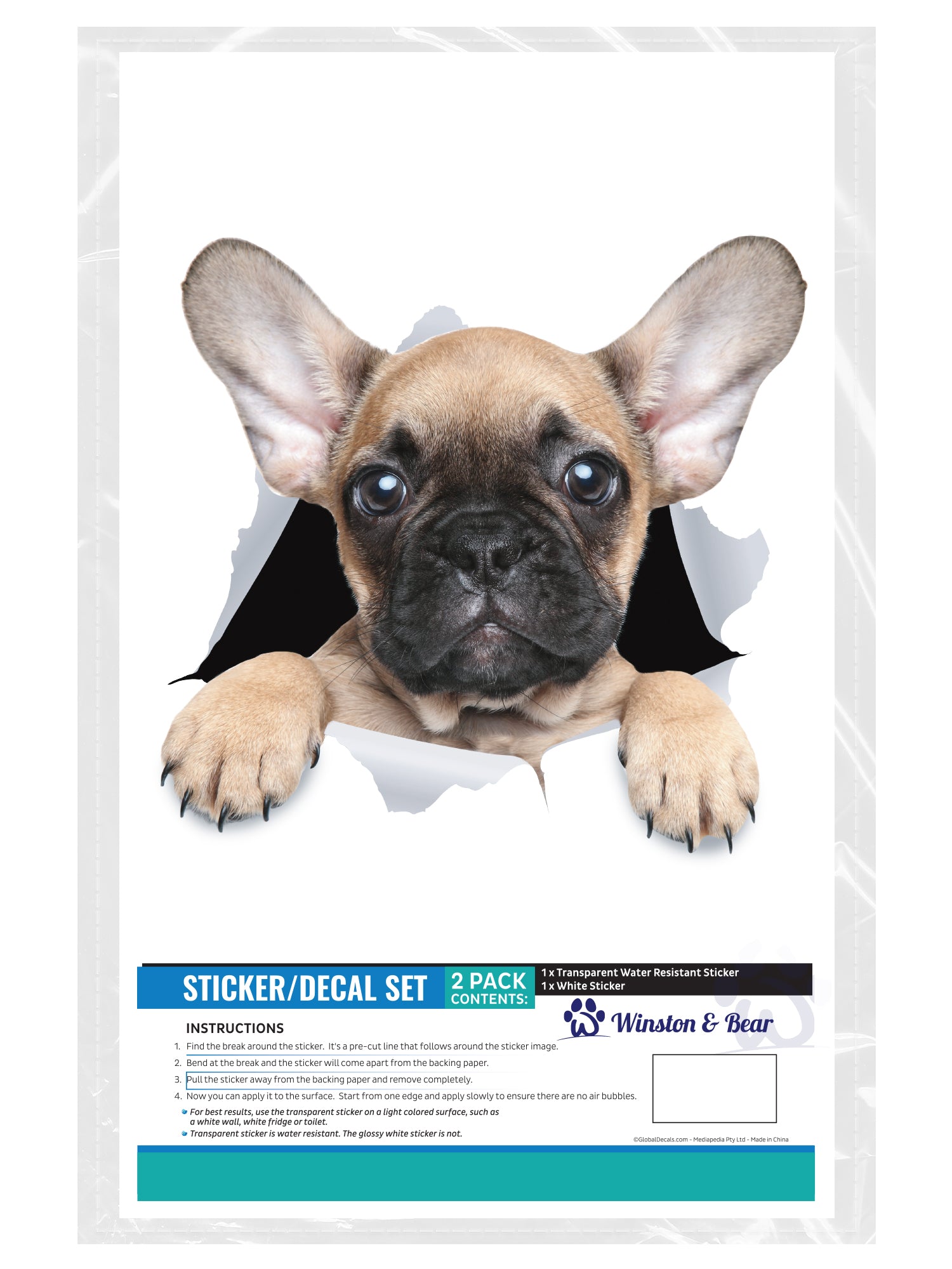 Brown French Bulldog Decals