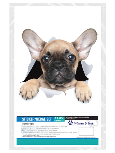 Brown French Bulldog Decals