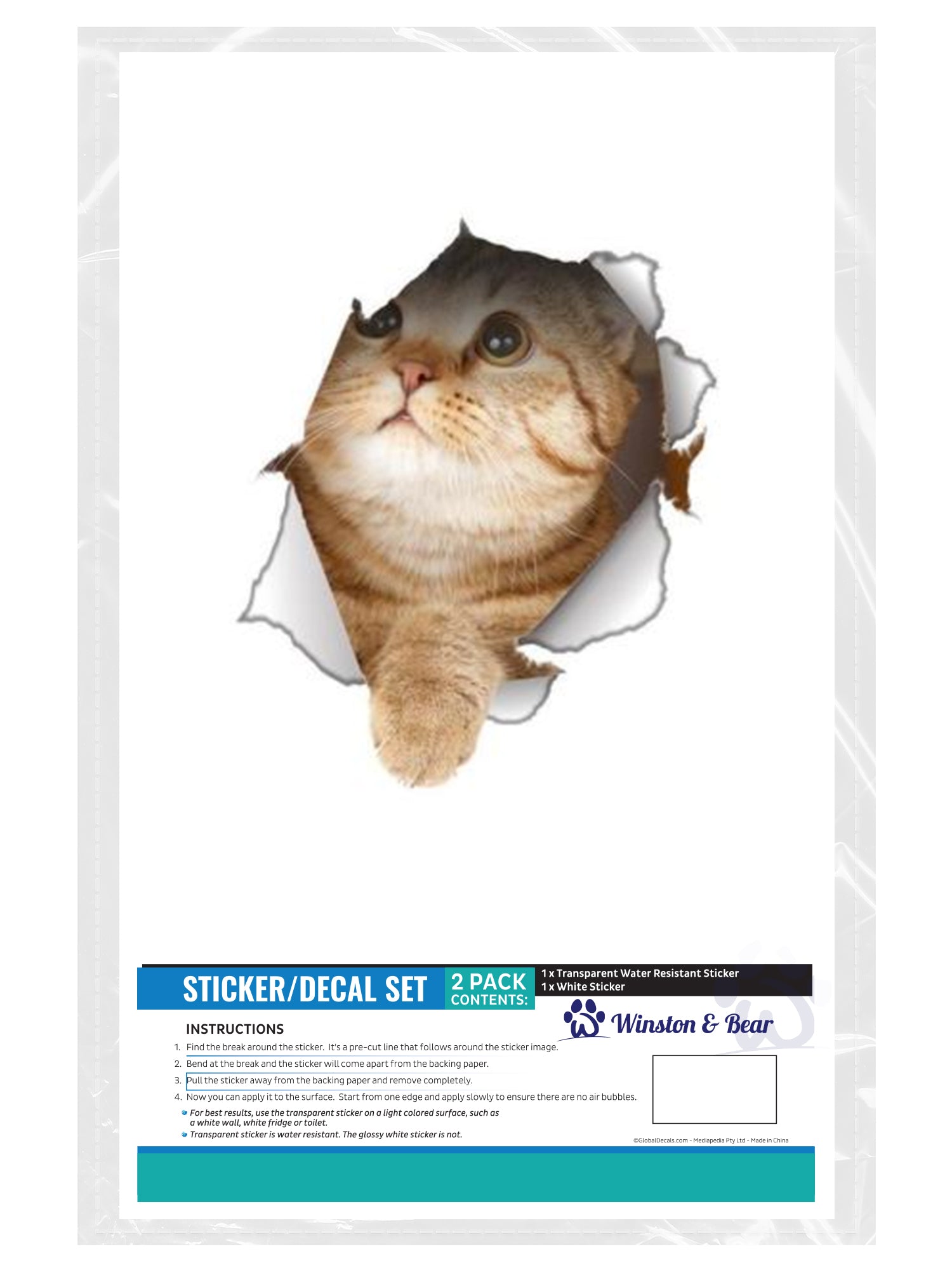 Looking Up Cat Decals