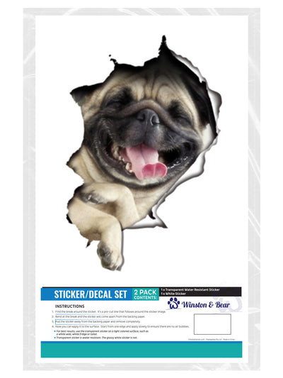 Laughing Pug Decals