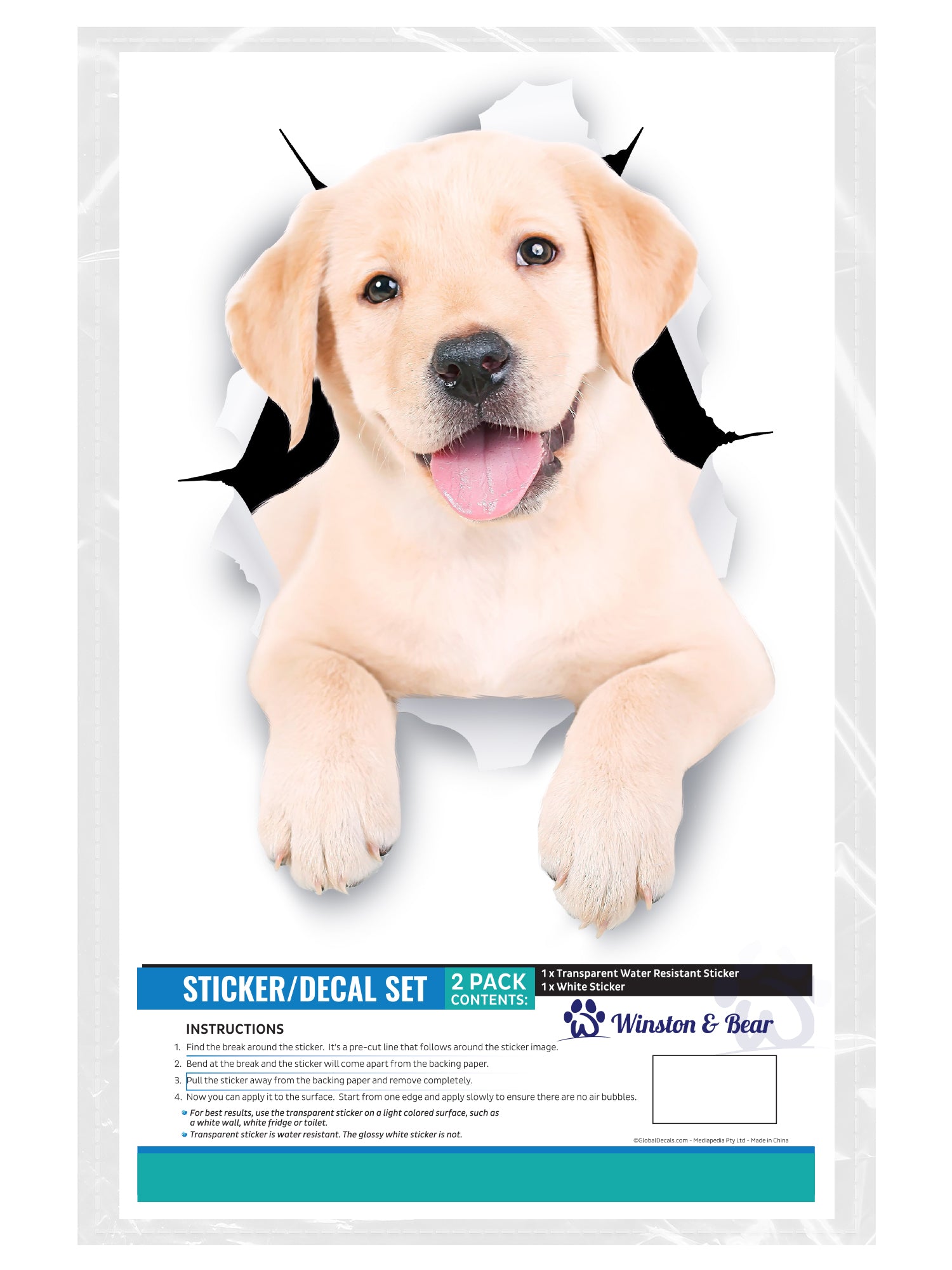 Cute White Labrador Decals