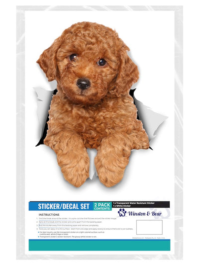 Red Poodle Decals