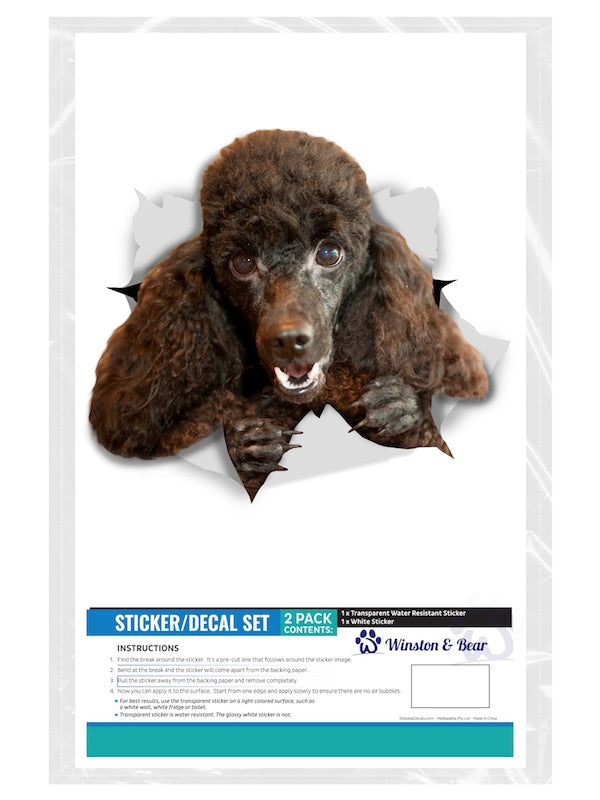 Happy Black Poodle Decals