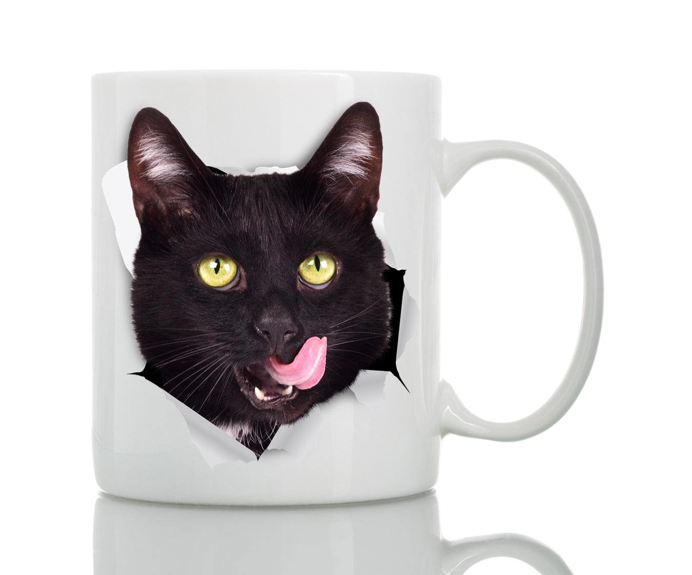 Hungry Black Cat Mug