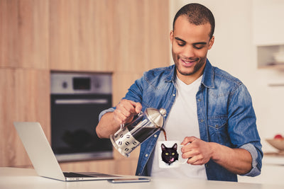 Hungry Black Cat Mug