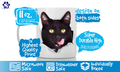 Hungry Black Cat Mug