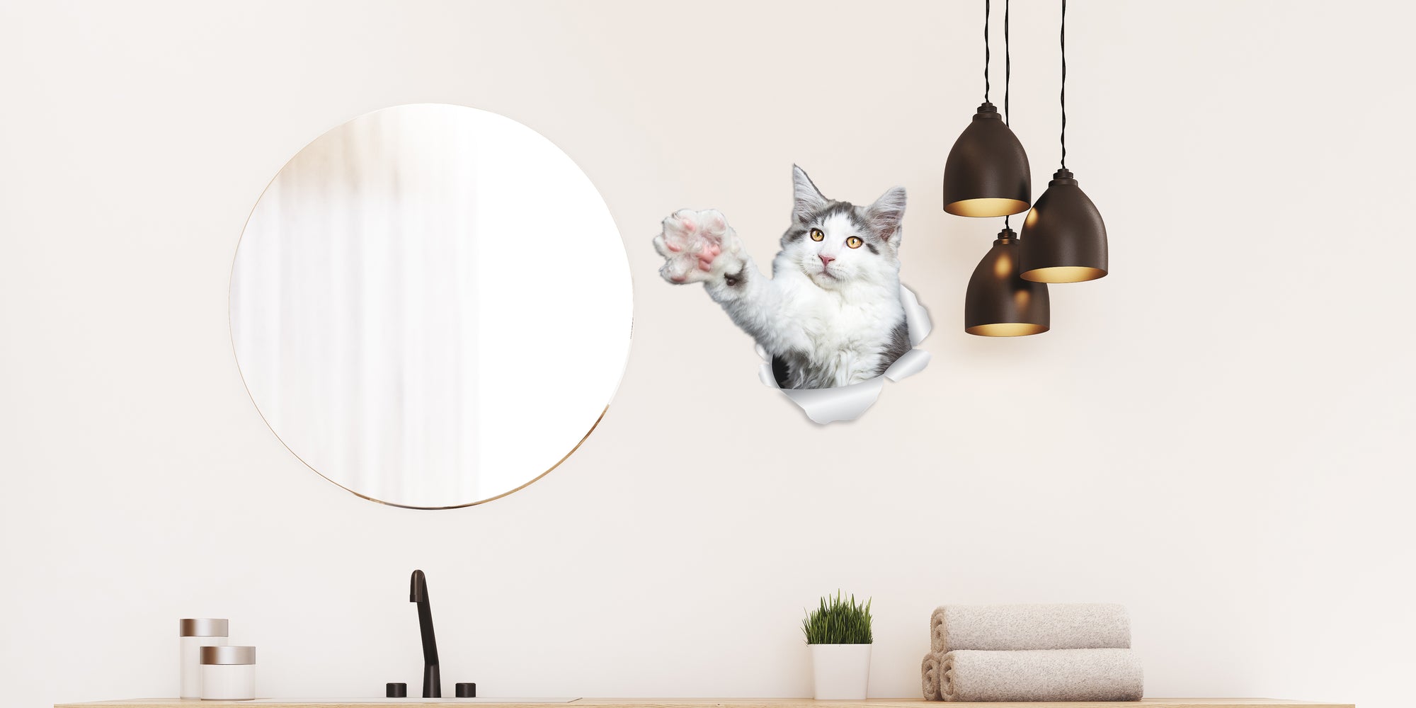 Reaching Maine Coon Cat Decals