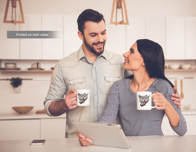 Laughing Grey Cat Mug