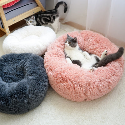 Plush Calming Pet Bed For Cats and Dogs