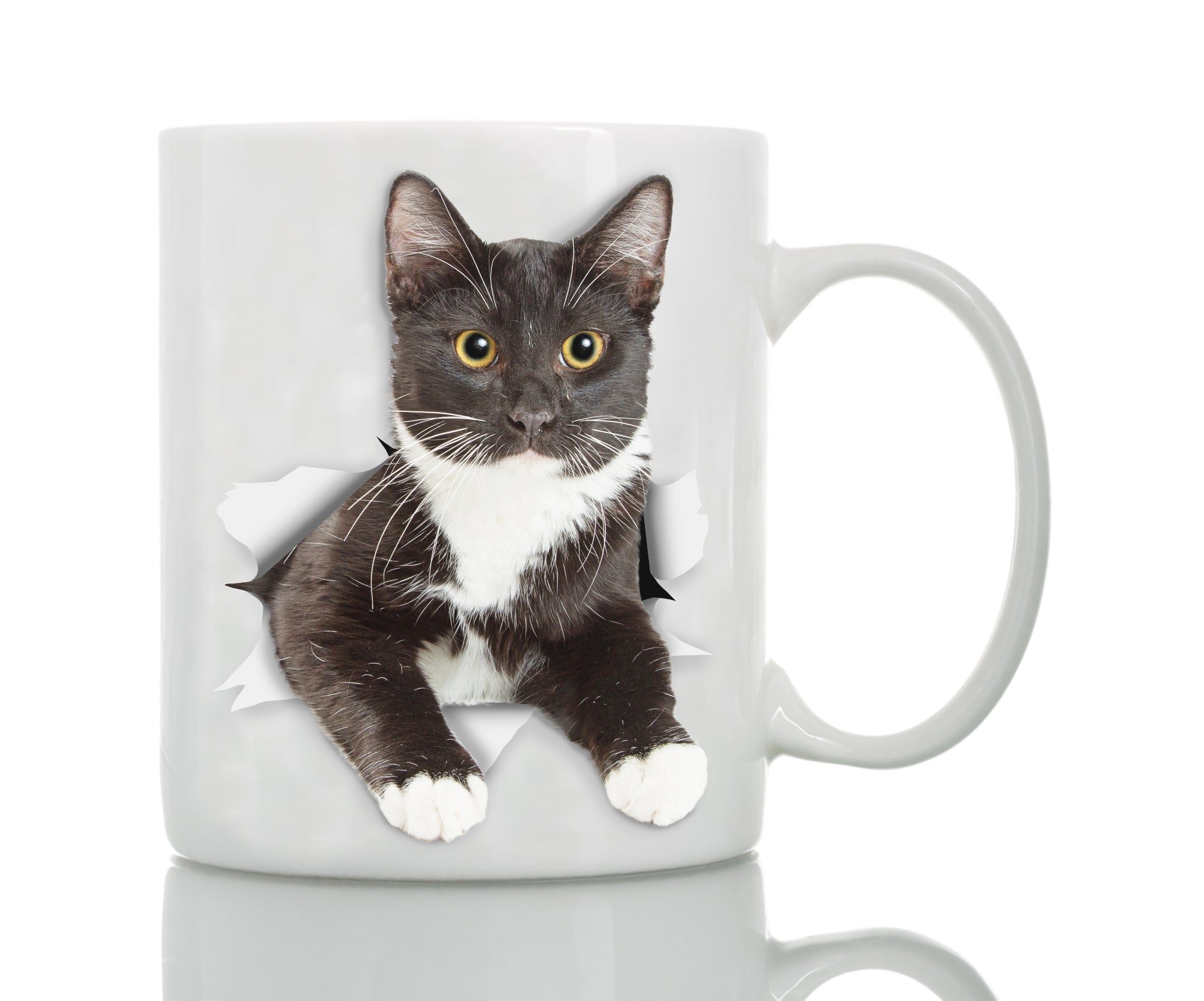 Resting Tuxedo Kitty Mug