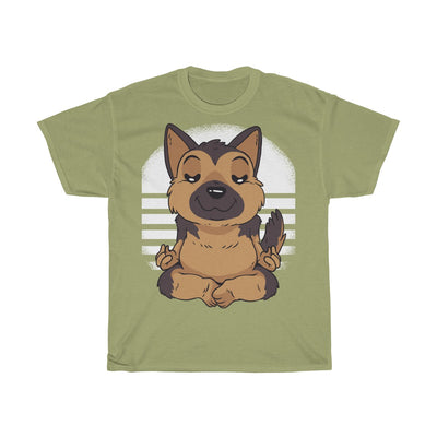 German Shepherd Yoga Puppy - Unisex Heavy Cotton Tee
