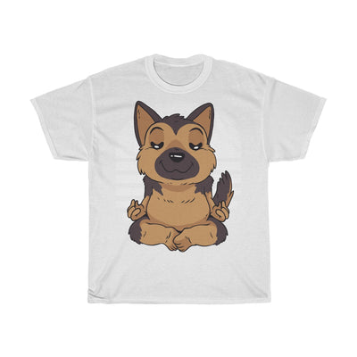 German Shepherd Yoga Puppy - Unisex Heavy Cotton Tee