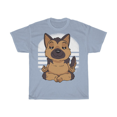 German Shepherd Yoga Puppy - Unisex Heavy Cotton Tee